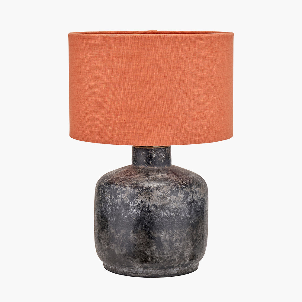 Vulcan Textured Volcanic Effect Grey Small Stoneware Table Lamp - Base Only